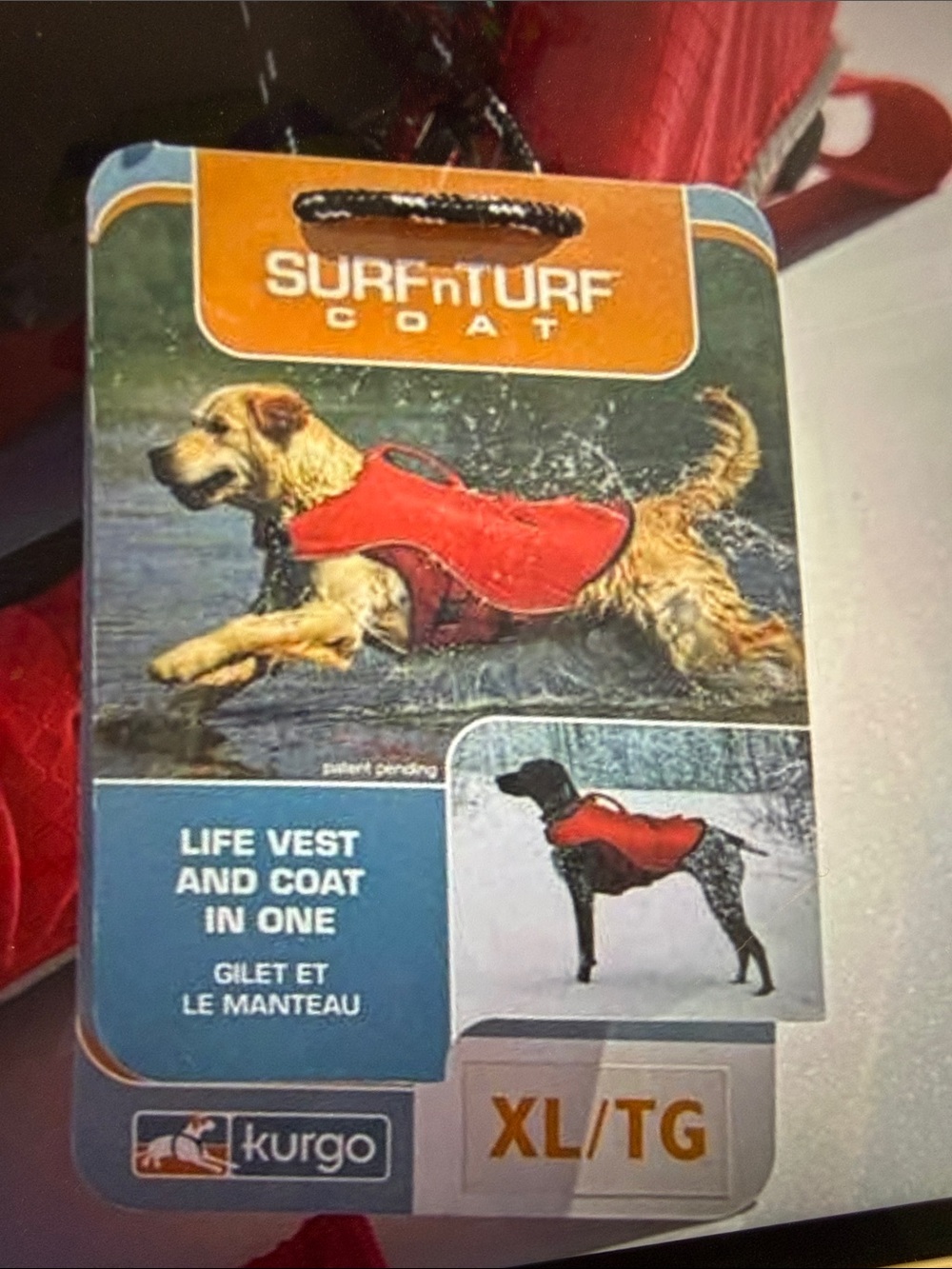 Kurgo SURFnTURF Red Life Vest & Coat - Red NWT